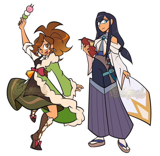 Amber and Seren - Monster Hunter AU timeskip spinoff